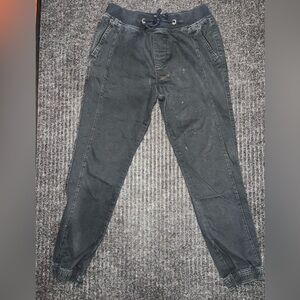 Hollister Men’s Black Wash Jogger Pants Drawstring Casual Lounge Size M